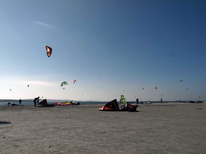 Kite surfing in the Lagoon of Langebaan